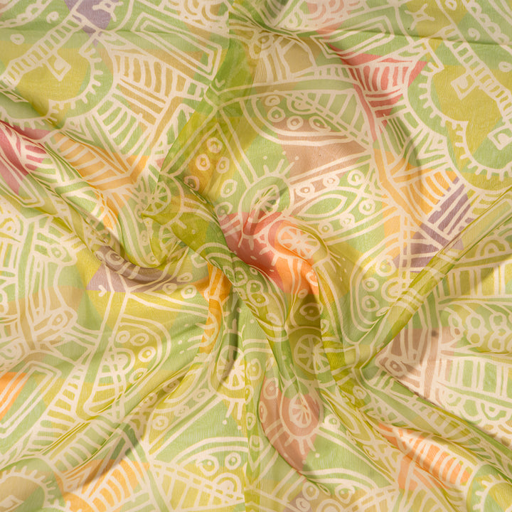 Verdant Mosaic Art Scarf