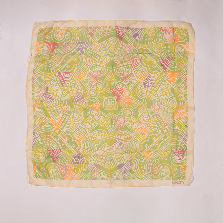 Verdant Mosaic Art Scarf