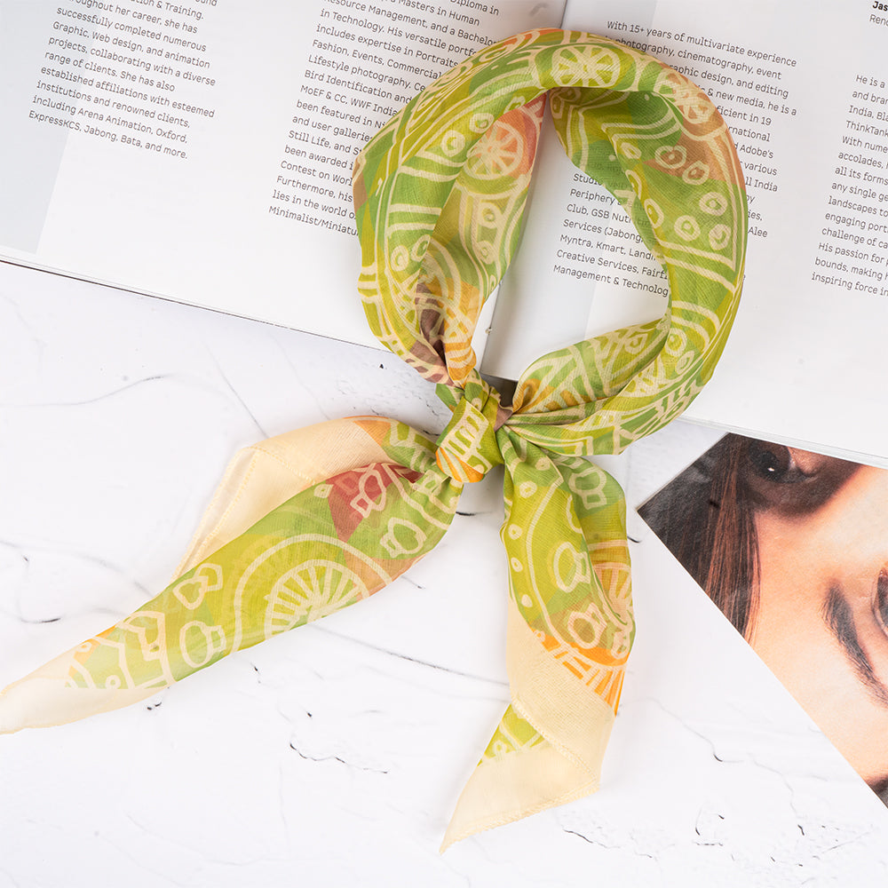 Verdant Mosaic Art Scarf