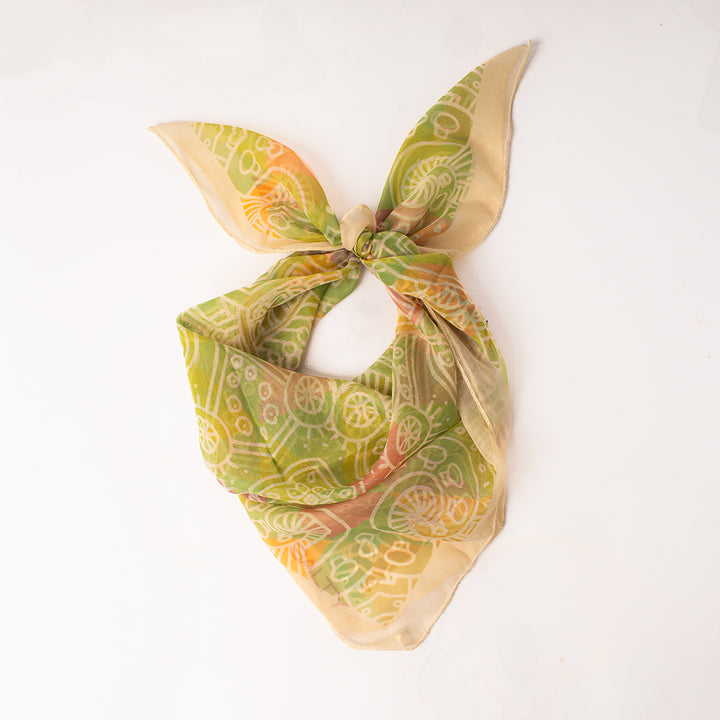 Verdant Mosaic Art Scarf