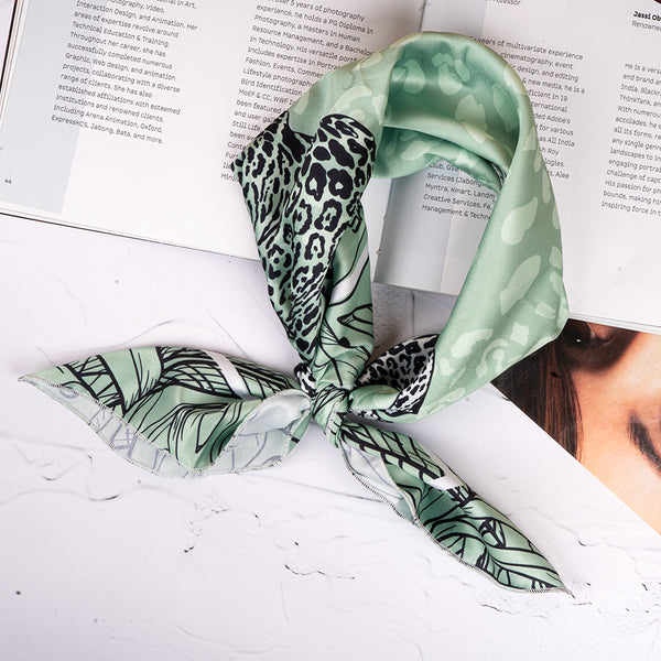 Sage Leopard Garden Scarf