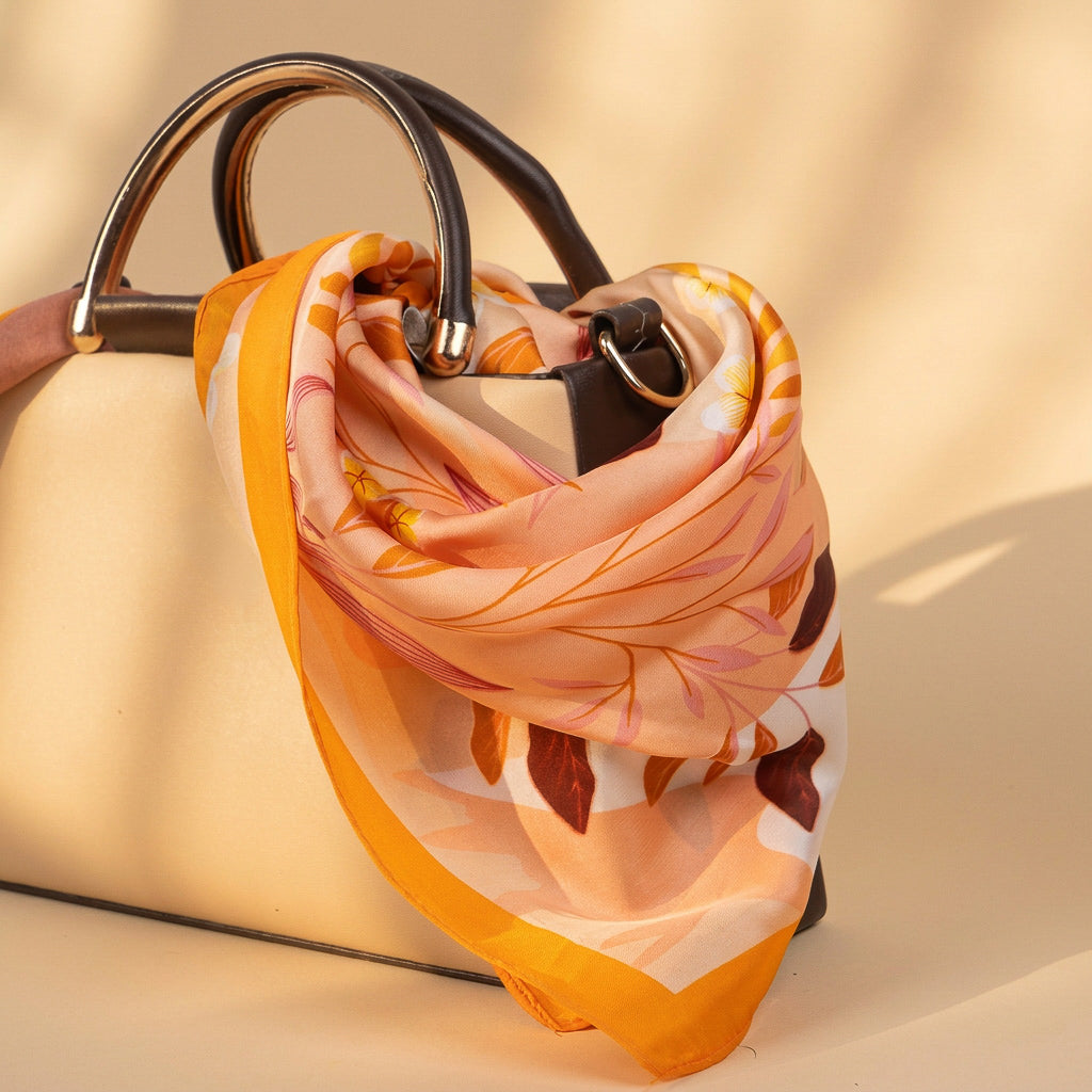 Blush Bloom Meadow Scarf - Orange