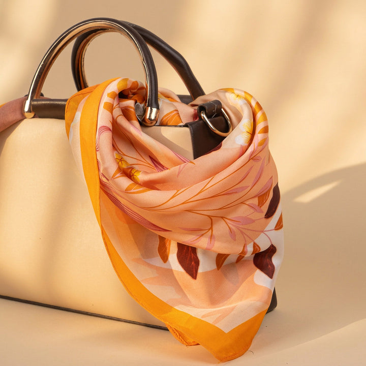 Blush Bloom Meadow Scarf - Orange