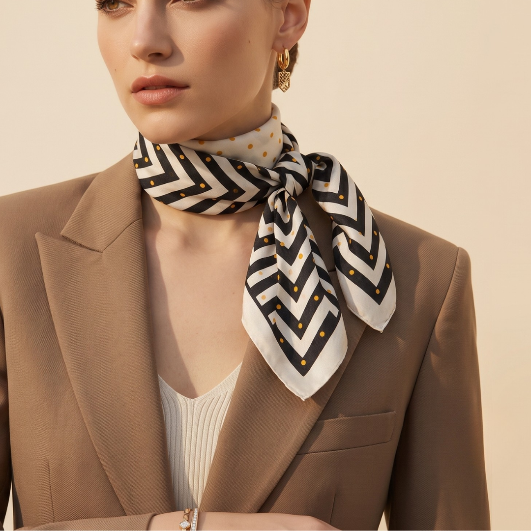 Golden Dot Chevron Scarf