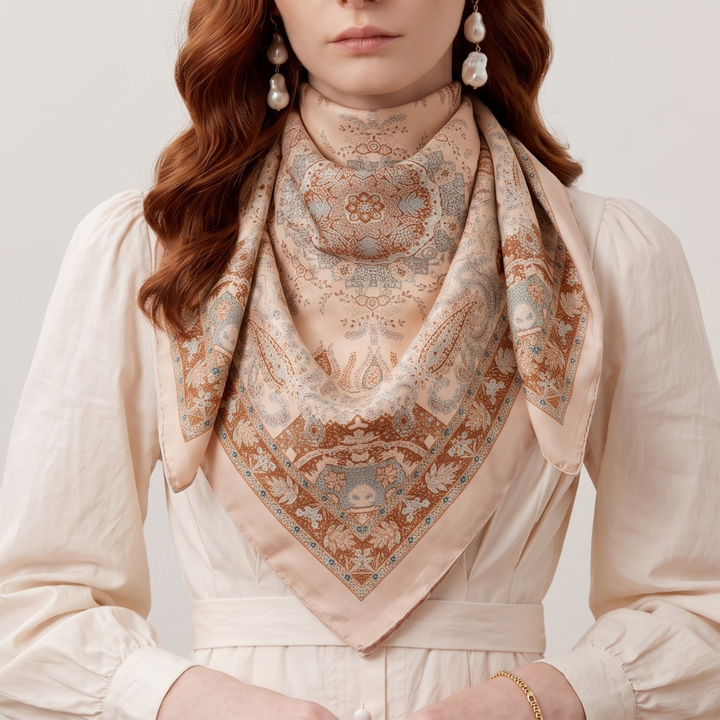 Ivory Paisley Scarf