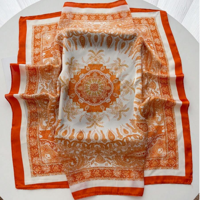 Orange Paisley Scarf
