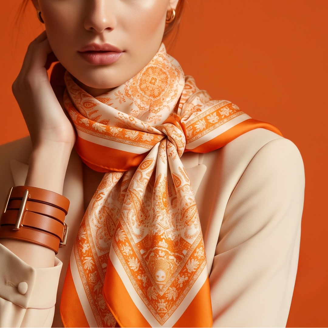 Orange Paisley Scarf