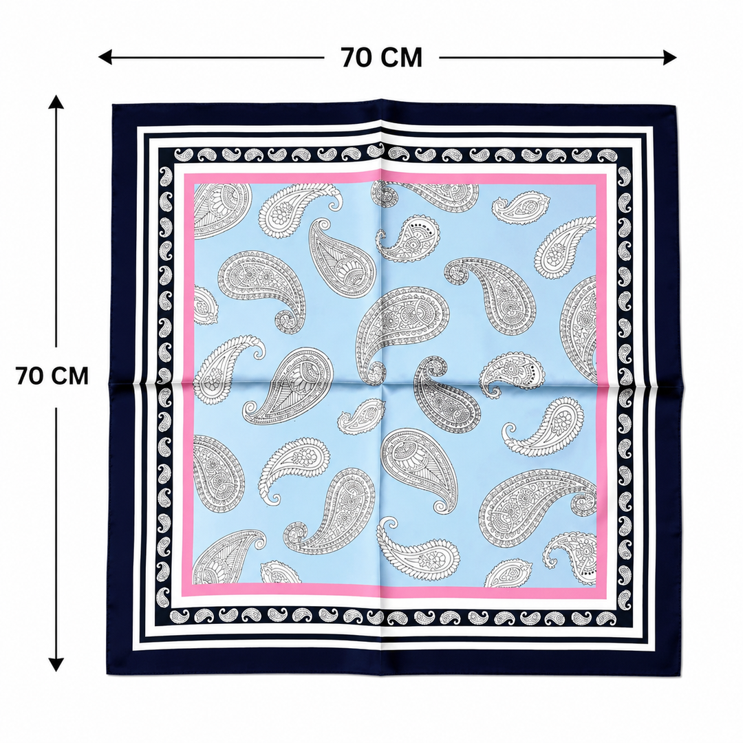 Blue Mist Paisley Designer Scarf