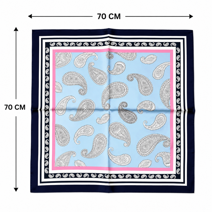 Blue Mist Paisley Designer Scarf