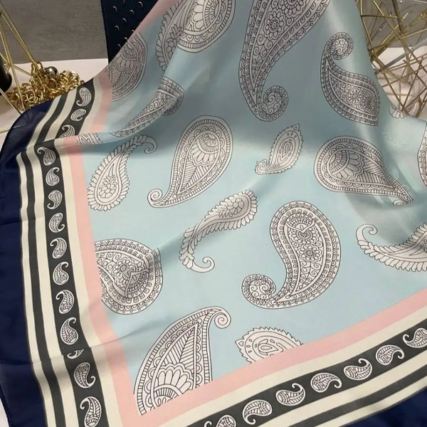 Blue Mist Paisley Designer Scarf