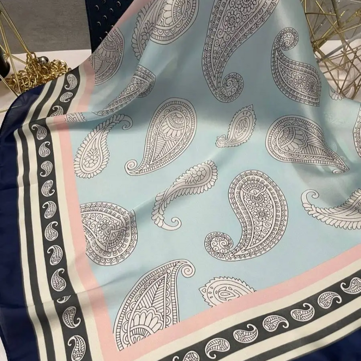Blue Mist Paisley Designer Scarf