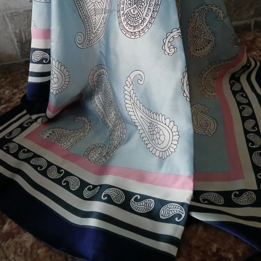 Blue Mist Paisley Designer Scarf