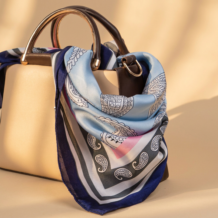 Blue Mist Paisley Designer Scarf