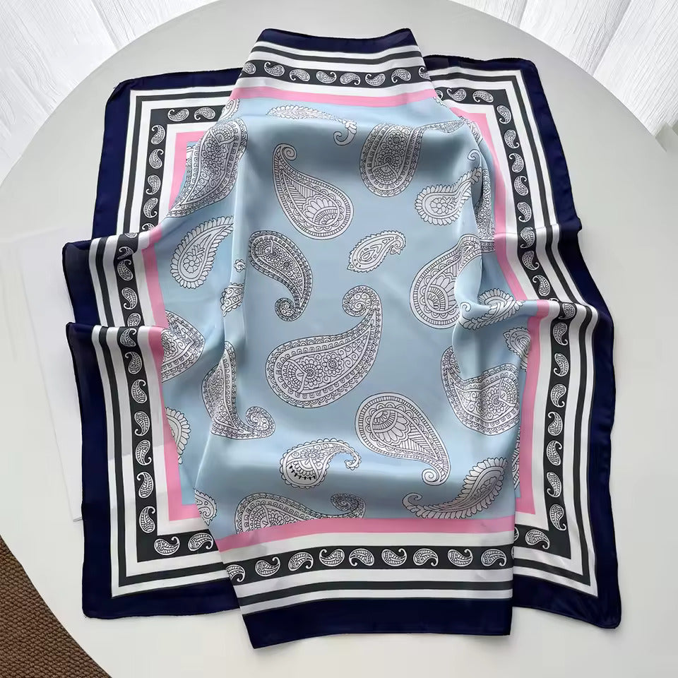 Blue Mist Paisley Designer Scarf