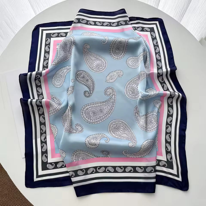 Blue Mist Paisley Designer Scarf