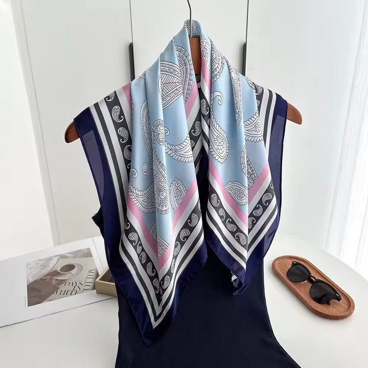 Blue Mist Paisley Designer Scarf
