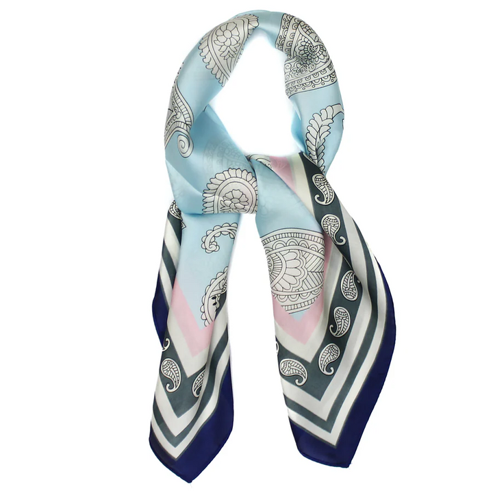 Blue Mist Paisley Designer Scarf