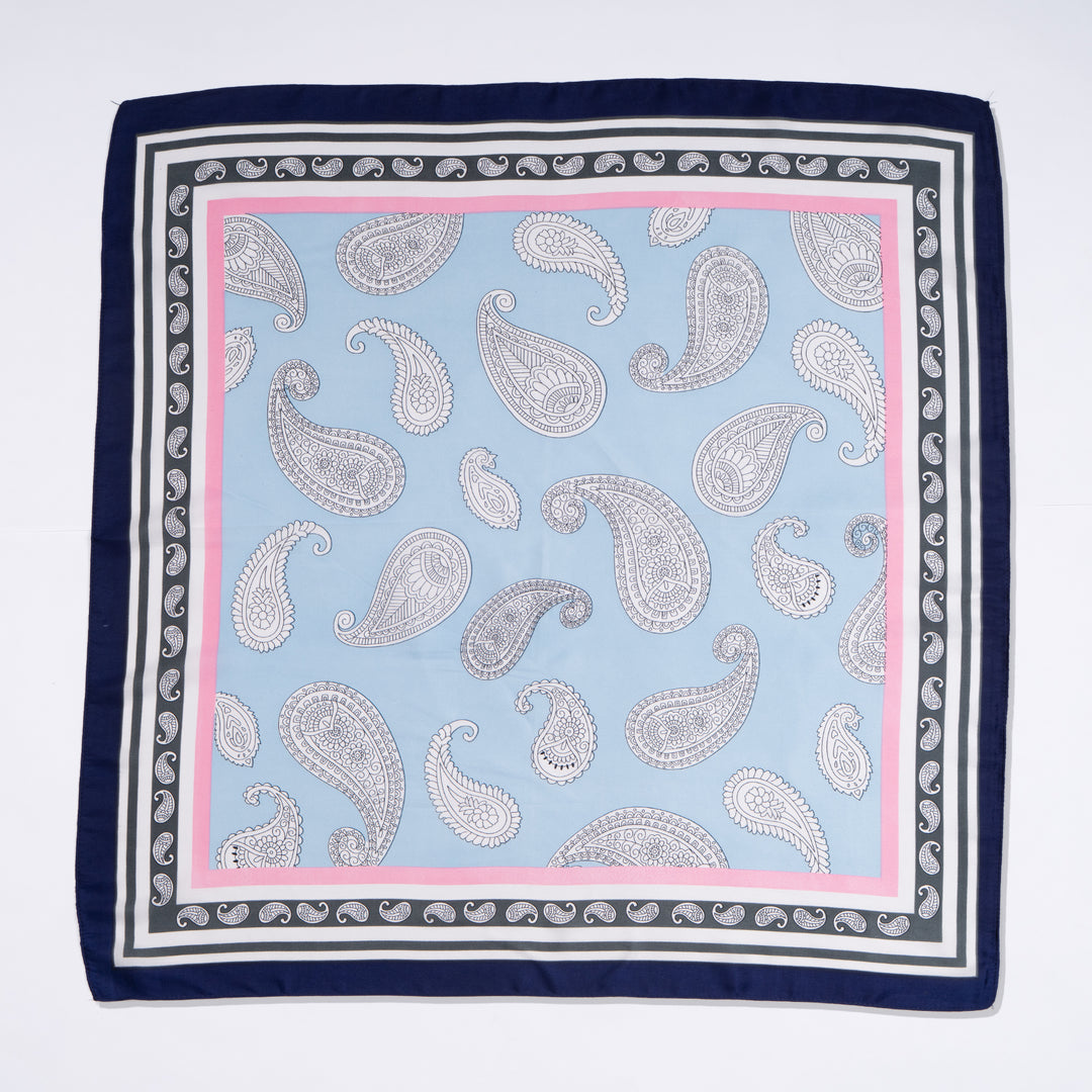 Blue Mist Paisley Designer Scarf