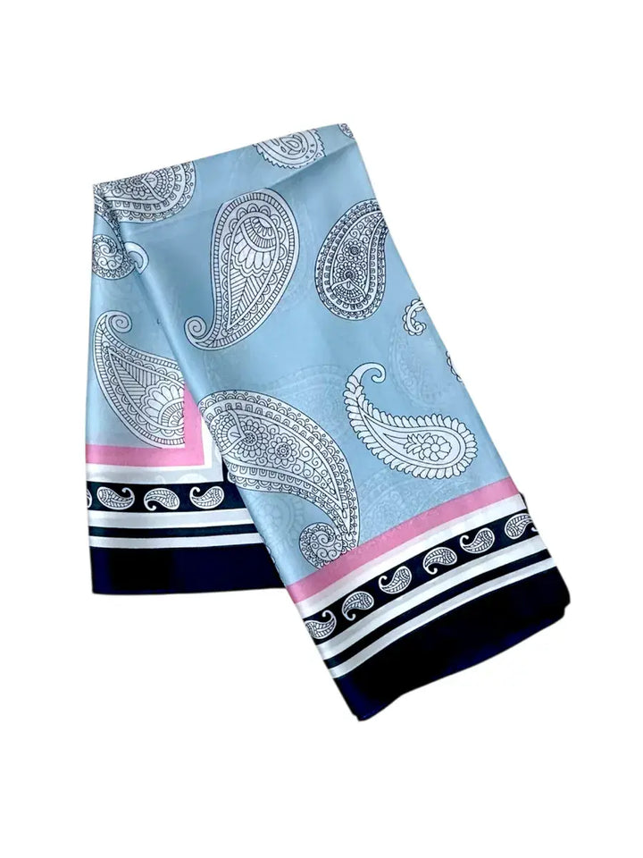 Blue Mist Paisley Designer Scarf