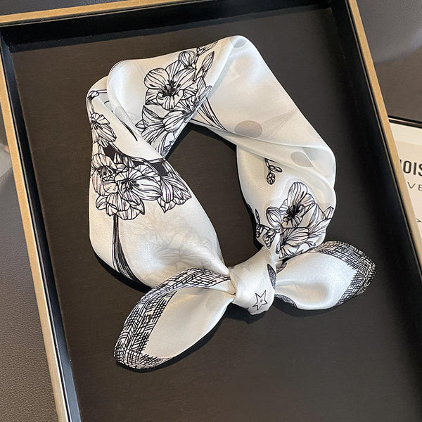 Moonlight Bloom Satin Scarf