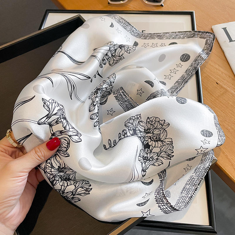 Moonlight Bloom Satin Scarf | Salty