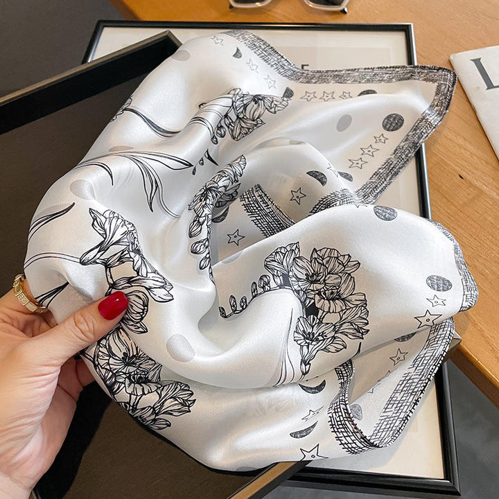 Moonlight Bloom Satin Scarf | Salty