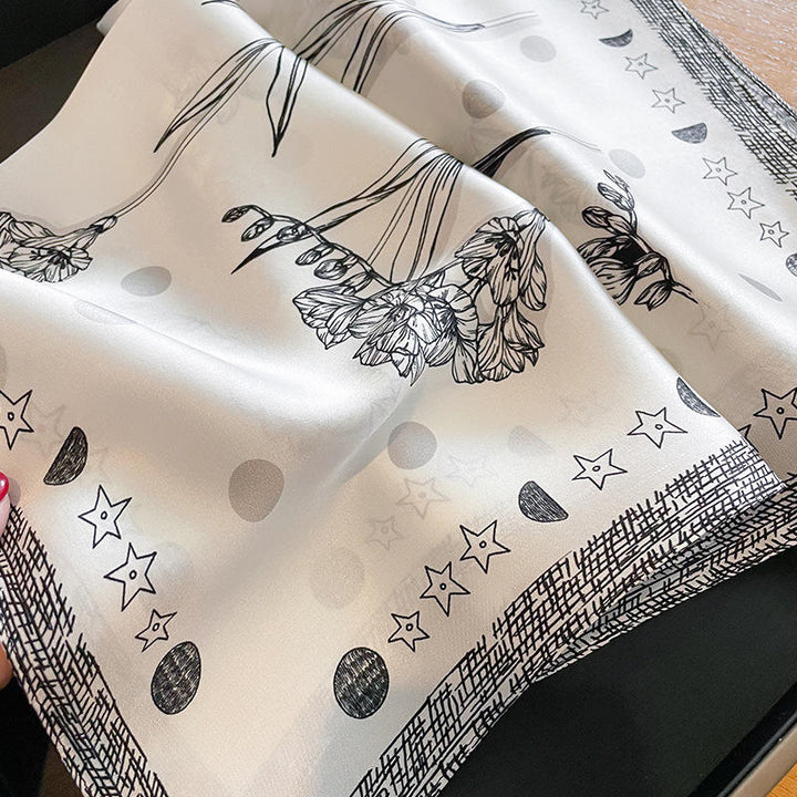 Moonlight Bloom Satin Scarf | Salty