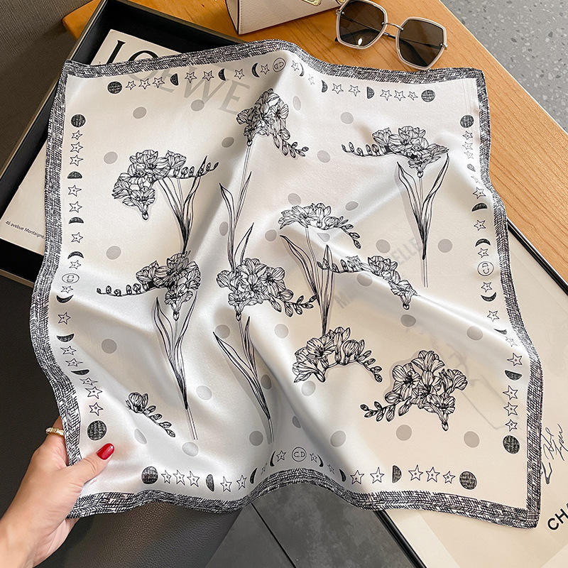 Moonlight Bloom Satin Scarf | Salty