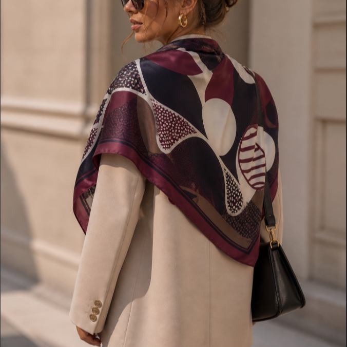 Mocha Geo Scarf Scarf | Salty