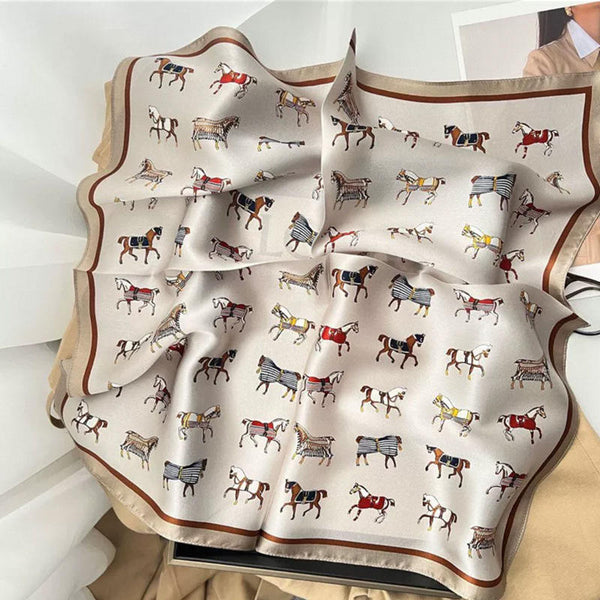 Equestrian Elegance Satin Scarf