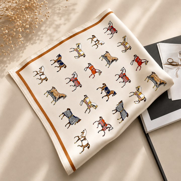 Equestrian Elegance Satin Scarf