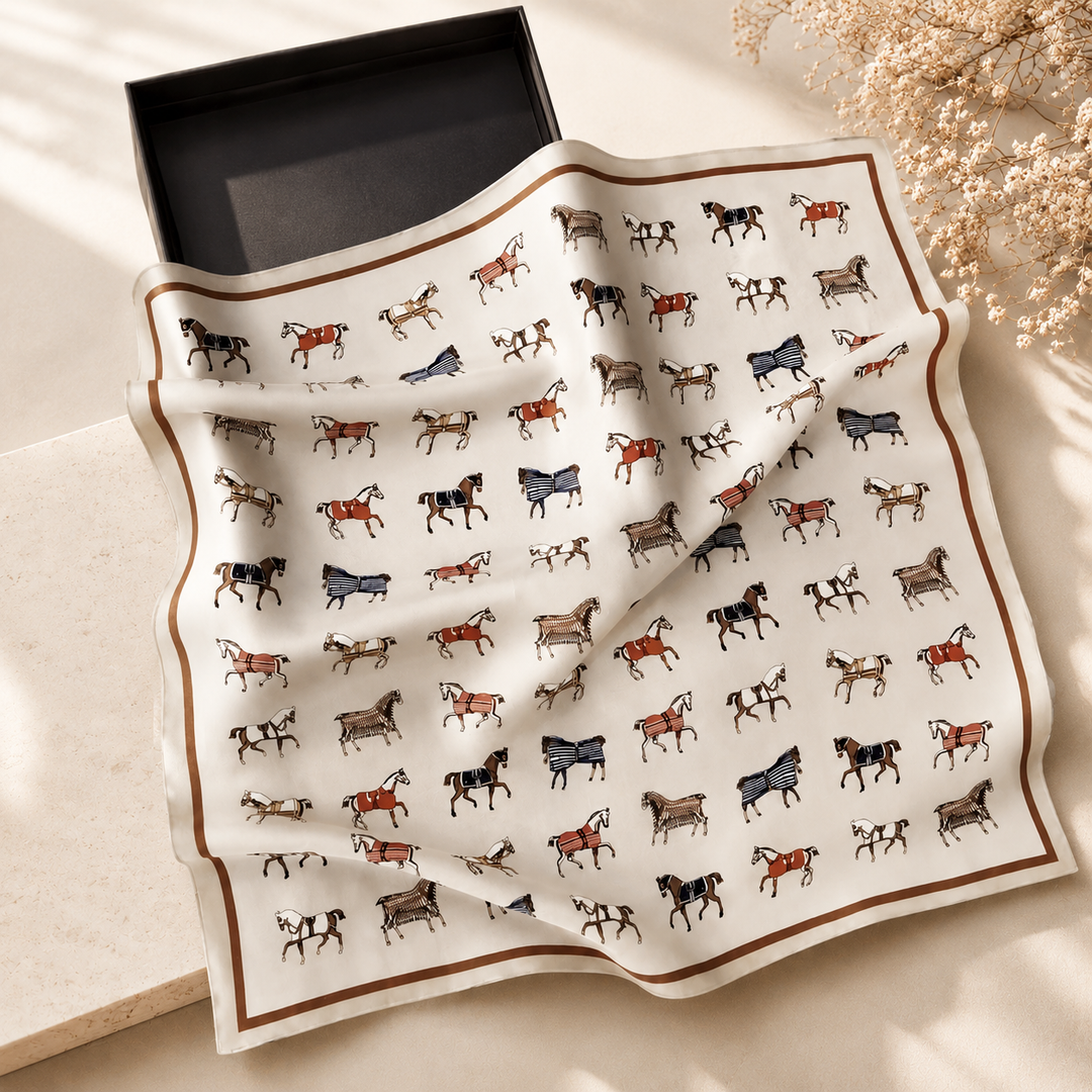 Equestrian Elegance Satin Scarf