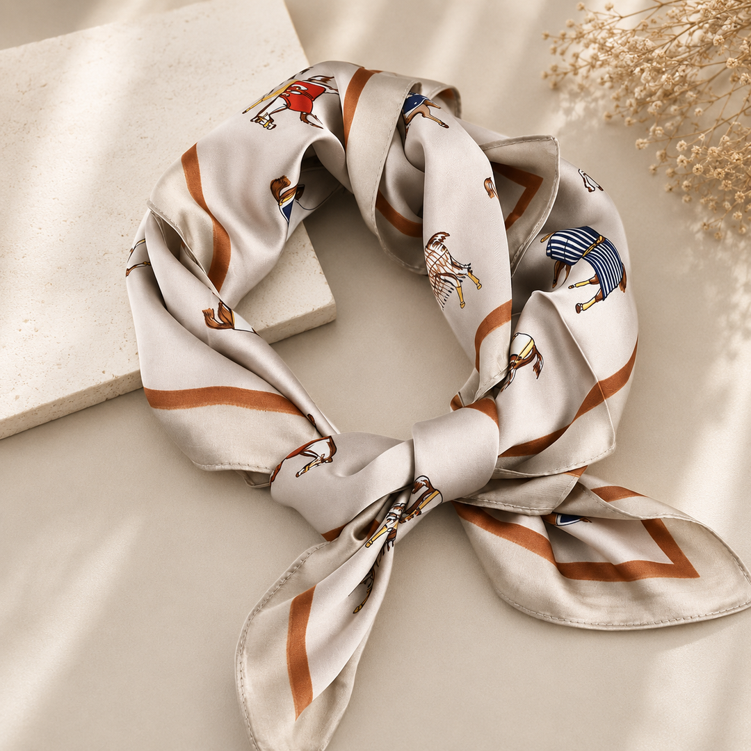 Equestrian Elegance Satin Scarf