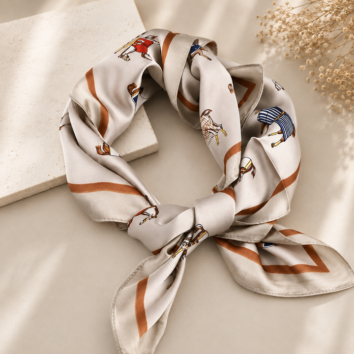 Equestrian Elegance Satin Scarf
