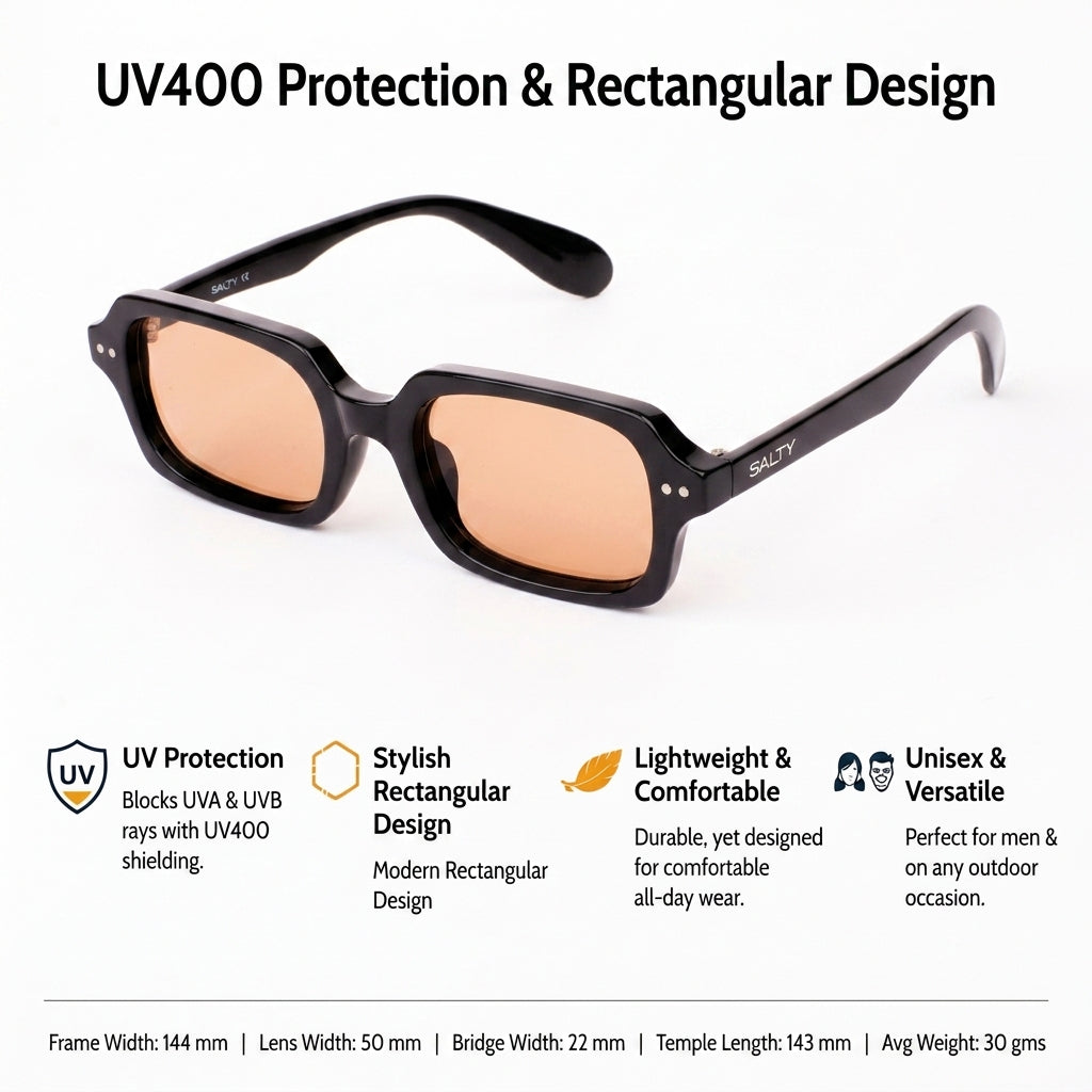 Jade Wink Brown Rectangular Sunglasses