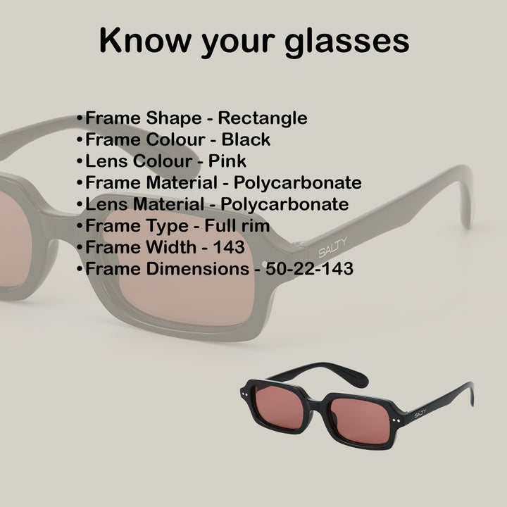 Jade Wink Pink Rectangular Sunglasses