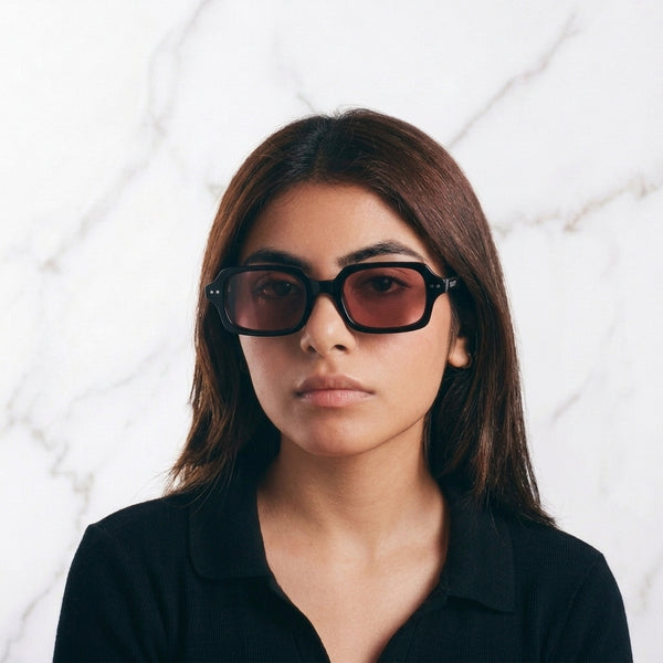 Jade Wink Pink Rectangular Sunglasses