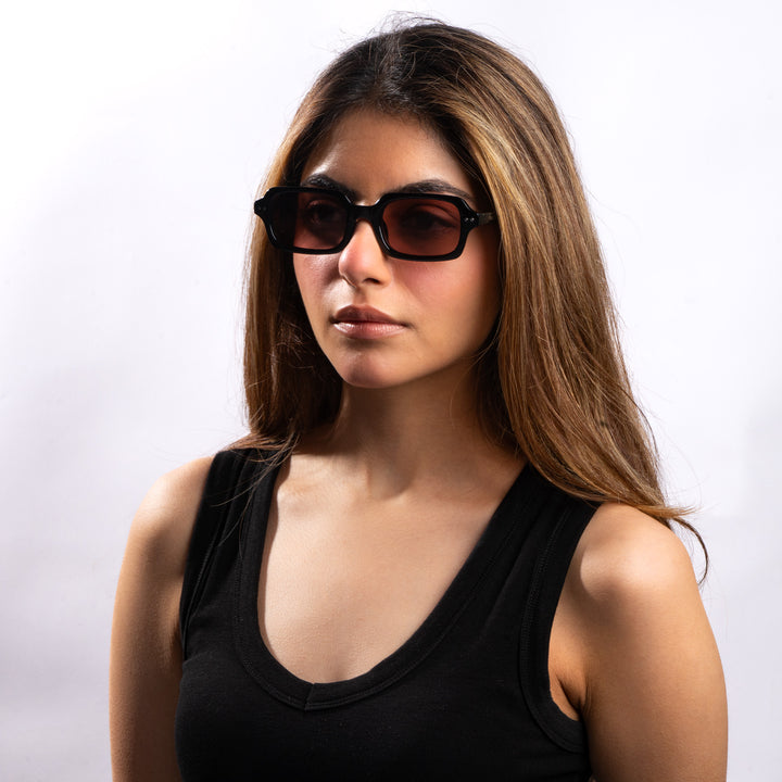 Jade Wink Pink Rectangular Sunglasses