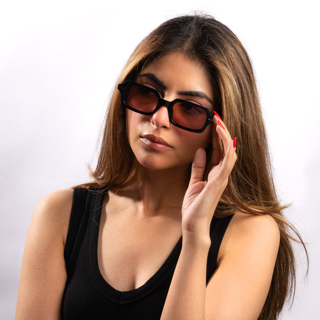 Jade Wink Pink Rectangular Sunglasses