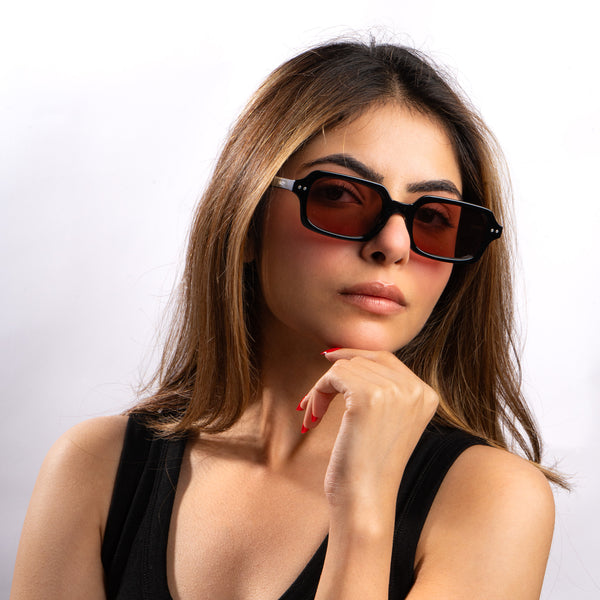 Jade Wink Pink Rectangular Sunglasses
