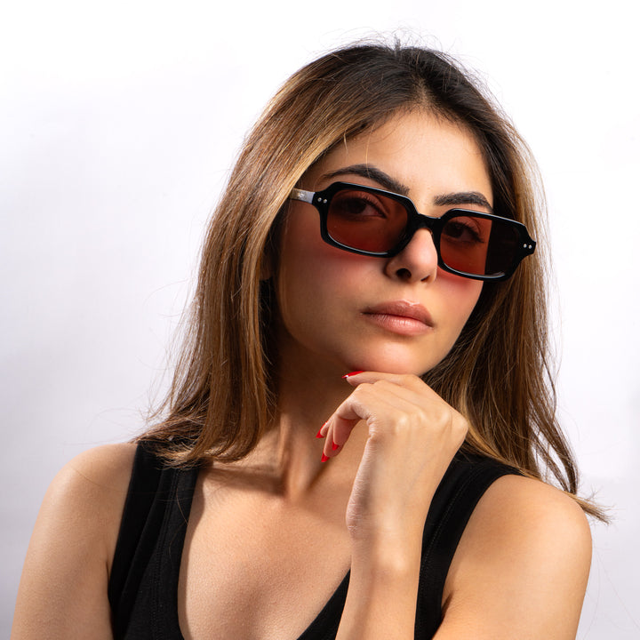 Jade Wink Pink Rectangular Sunglasses