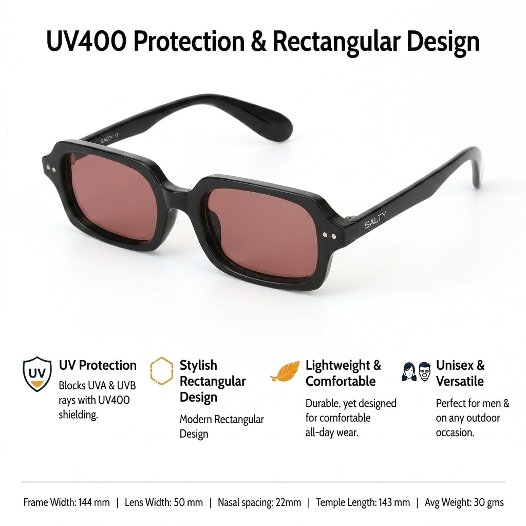Jade Wink Pink Rectangular Sunglasses