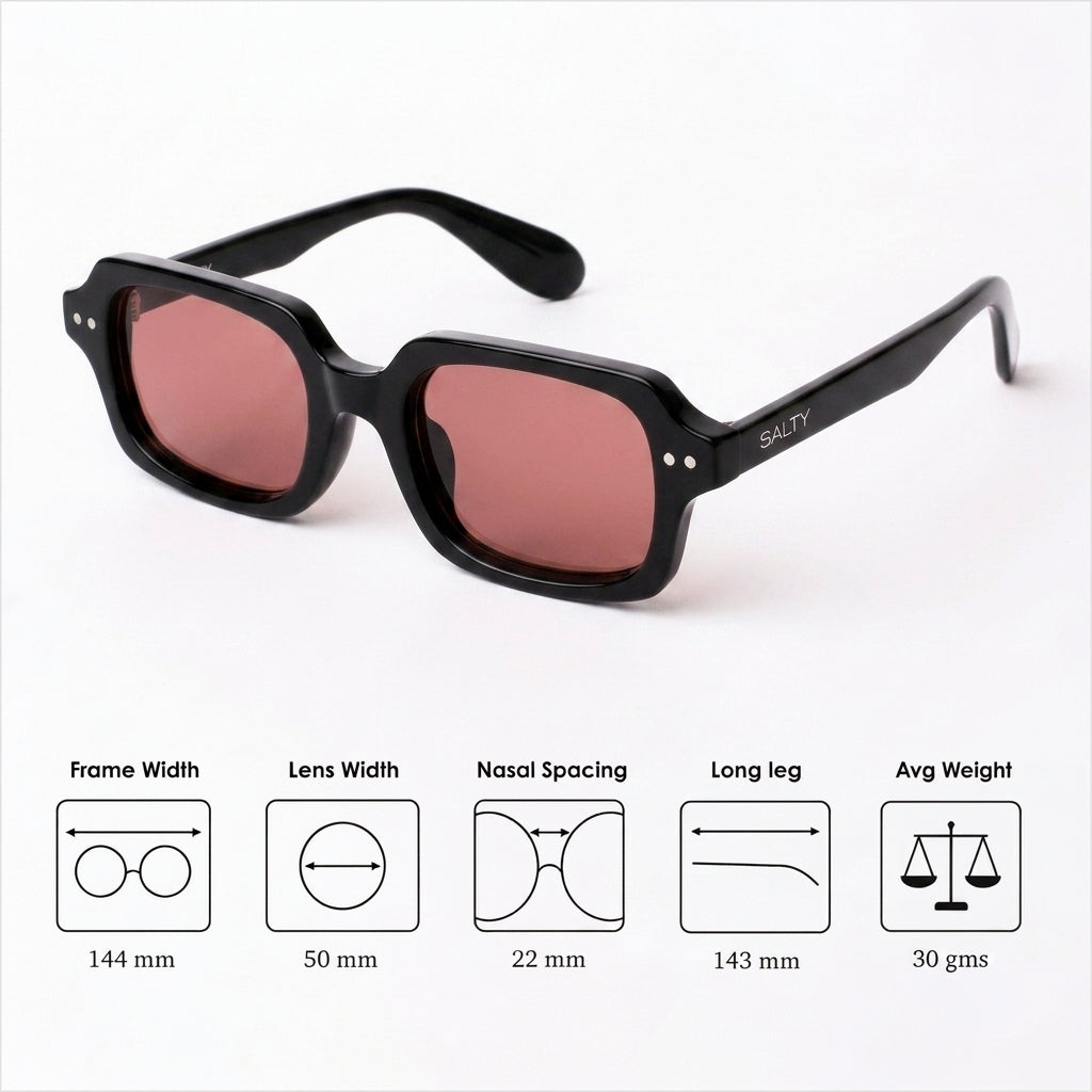 Jade Wink Pink Rectangular Sunglasses