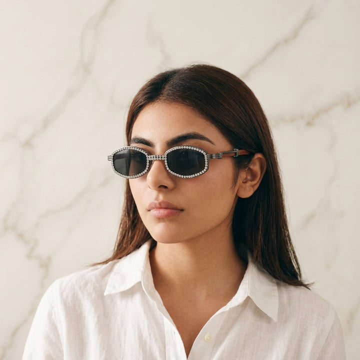 Glitter Dagger Oval UV400 Protective Sunglasses