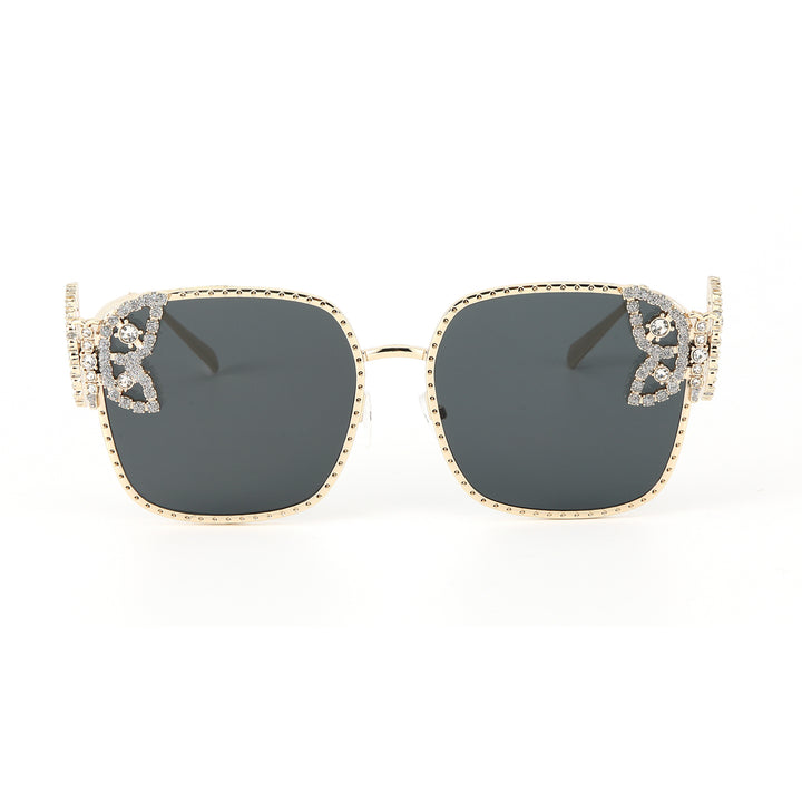 Luxury Butterfly Square Sunglasses For Women - Black