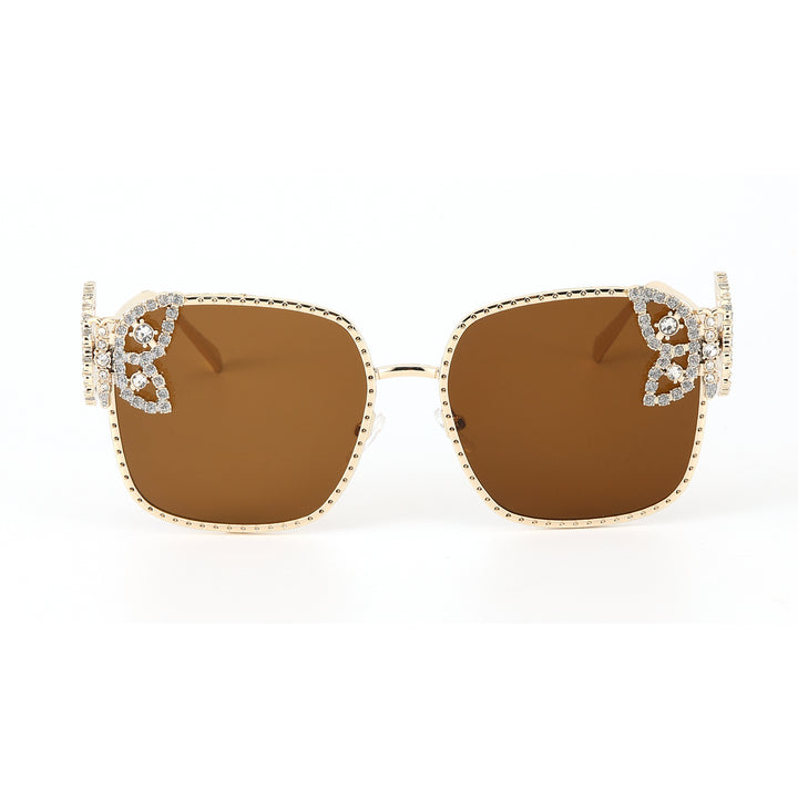 Luxury Butterfly Square Sunglasses For Women - Brown
