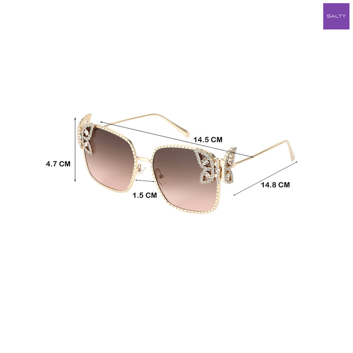 Luxury Butterfly Square Sunglasses For Women - Pink