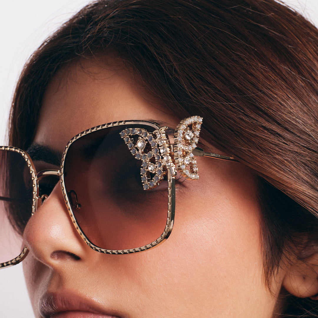 Luxury Butterfly Square Sunglasses For Women - Pink