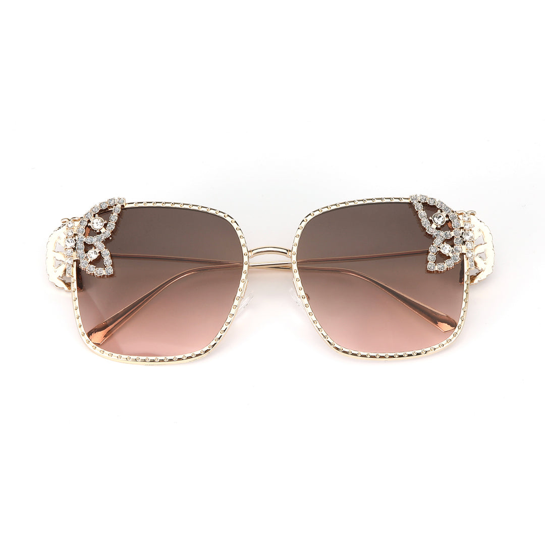 Luxury Butterfly Square Sunglasses For Women - Pink