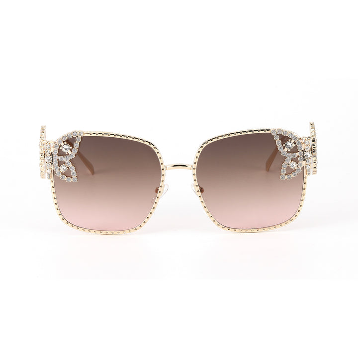 Luxury Butterfly Square Sunglasses For Women - Pink